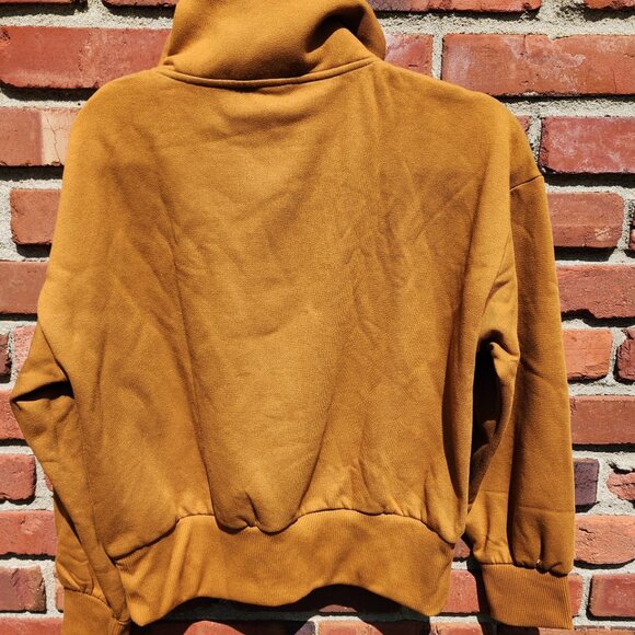 Quarter Zip Burnt Orange Sweatshirt NWT - Picture 3 of 3